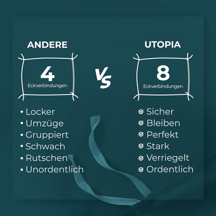 Utopia Bedding Bettwäsche Set - Mikrofaser Bettbezug 260x240 cm + 2 Kissenbezüge 65x65 cm - Blaugrün