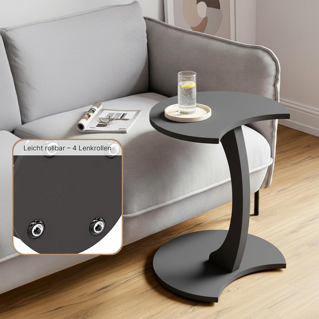 Beistelltisch Anthrazit C-Form Couch (Anthrazit, C-Form Mond) Anthrazit C-Form Mond, Anthrazit C-For