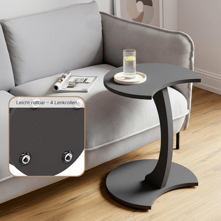 Beistelltisch Anthrazit C-Form Couch (Anthrazit, C-Form Mond) Anthrazit C-Form Mond, Anthrazit C-For