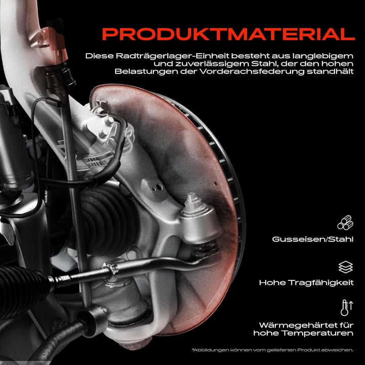 Frankberg Achsschenkel Radlagergehäuse komplett Vorne Links Kompatibel mit Movano Combi J9 1.9L-3.0L
