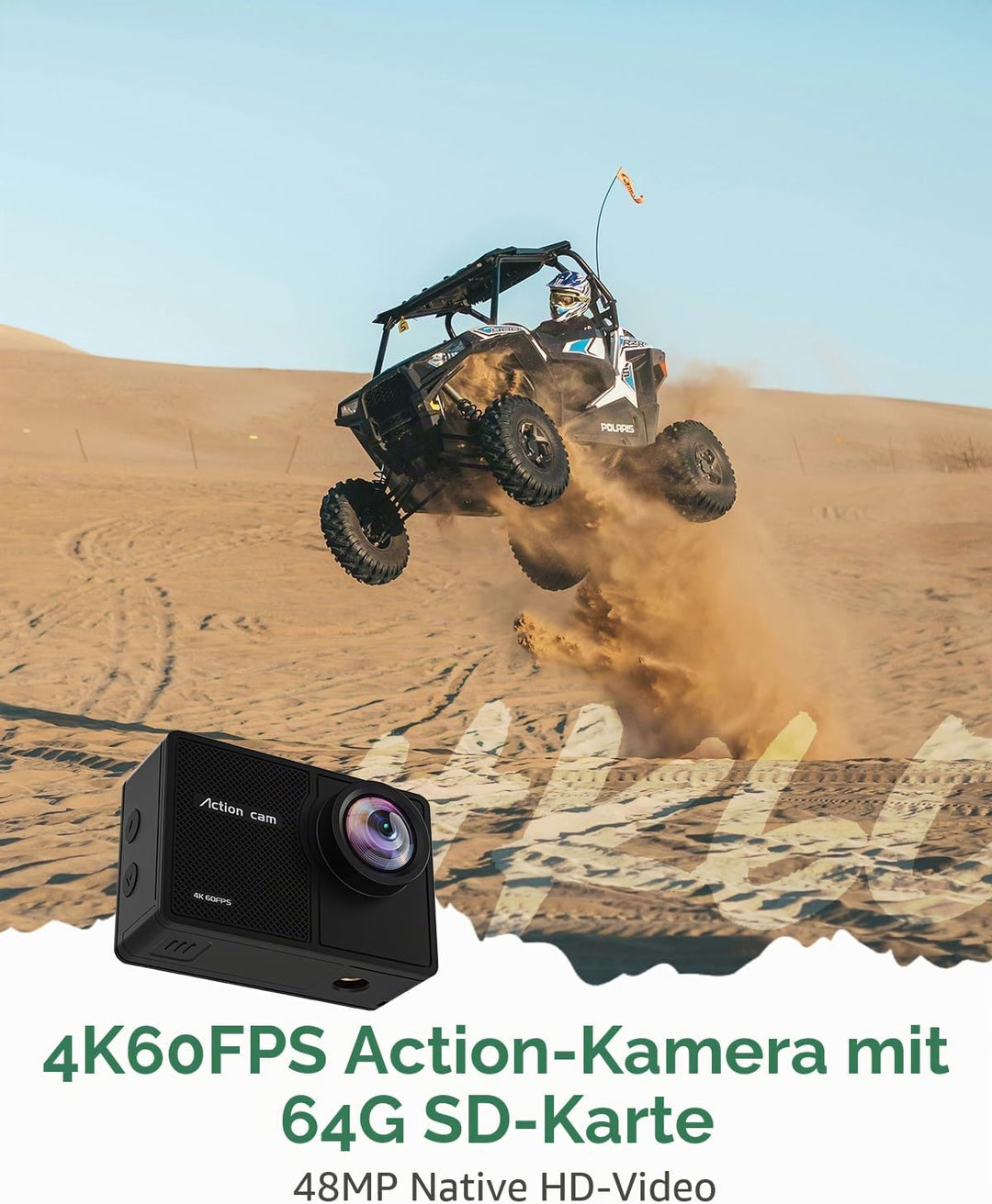 Yolansin 4K60fps Action Cam wasserdichte- 131ft/40m Unterwasserkamera EIS, WiFi Kamera 170°Winkel Sp