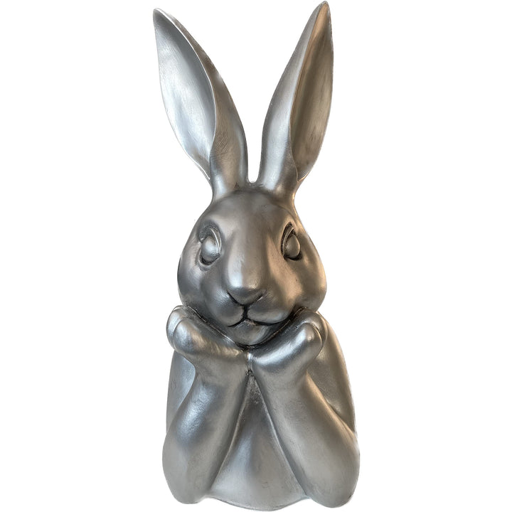 presentis HASENBÜSTE Osterhase Deko Ben 35 cm Silber Altsilber Osterdeko, Silber