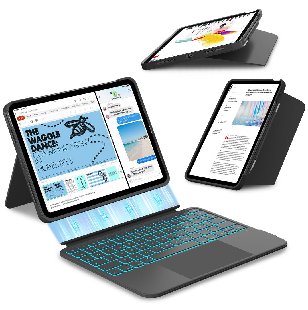 typecase Hülle mit Tastatur für iPad A16 11 2025/10 Generation & iPad Air 11" M4/M3/M2 & iPad Pro 11