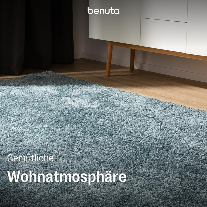 benuta Basic Hochflorteppich Soho - Kunstfaser - Rechteckig & im Style: Uni - Pflegeleicht für Wohnz