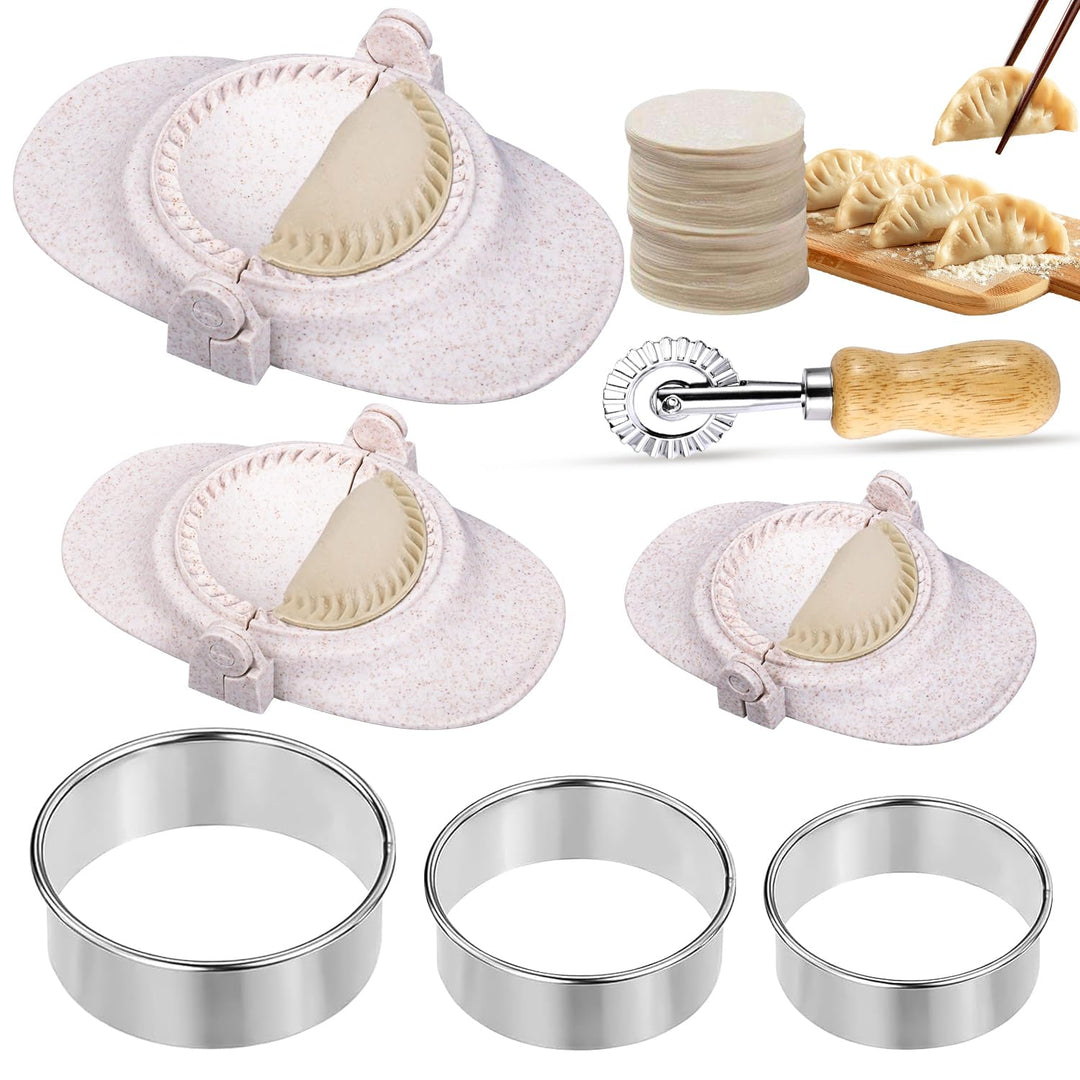Ravioli Former Dumpling Maker Set 3 Stück Ravioli Maker mit 3 Stück Rundem Tortellini Ausstecher und