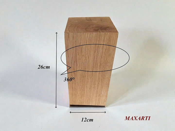 360°Drehbarer Messerblock onhe Messern, magnetisch Eicheh Holz, Messerständer, Messer Halter Küche,
