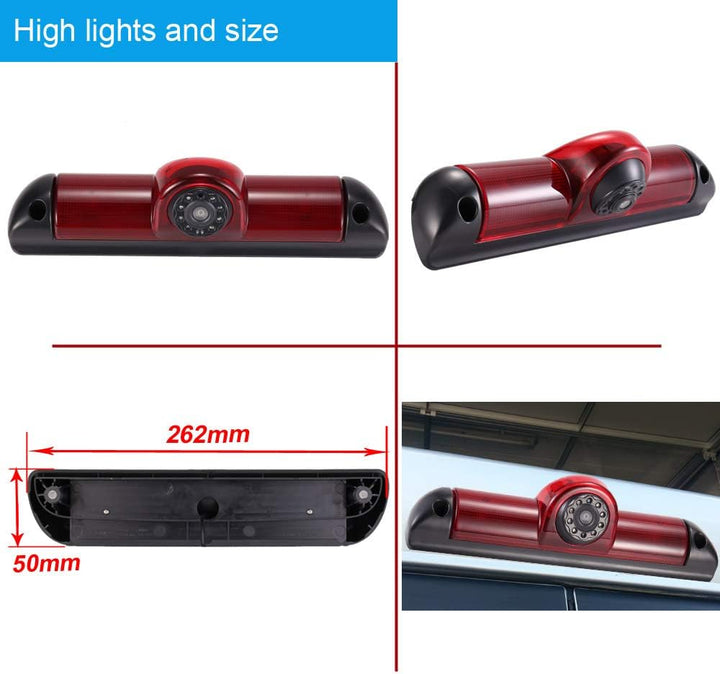【4.3'' Rückspiegel Monitor + Rückfahrkamera Transporter】im 3. Bremsleuchte HD Rückfahrkamera für FIA