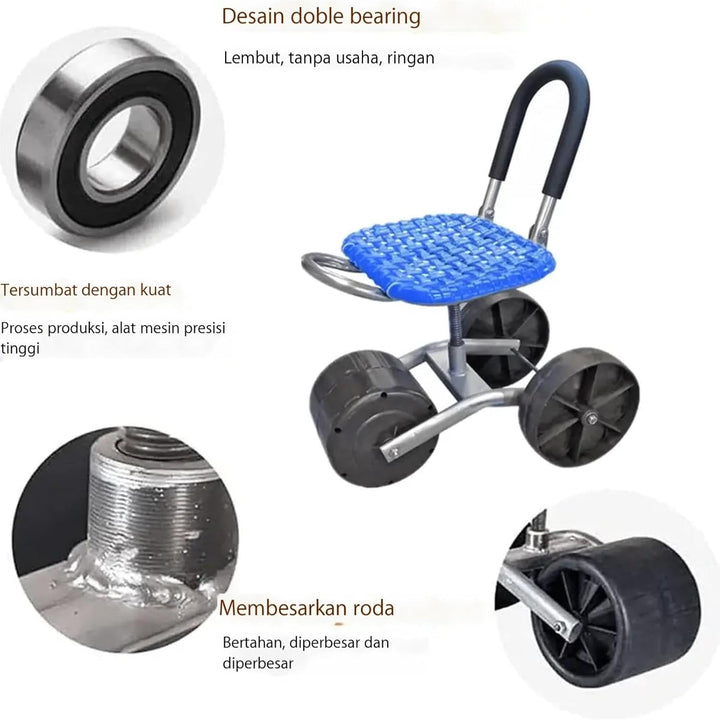 Gartenhocker Für Gartenarbeit, 360 Grad Drehbar Rollsitz Für Gartenarbeit, Gartenwagen Rollsitz, Gar