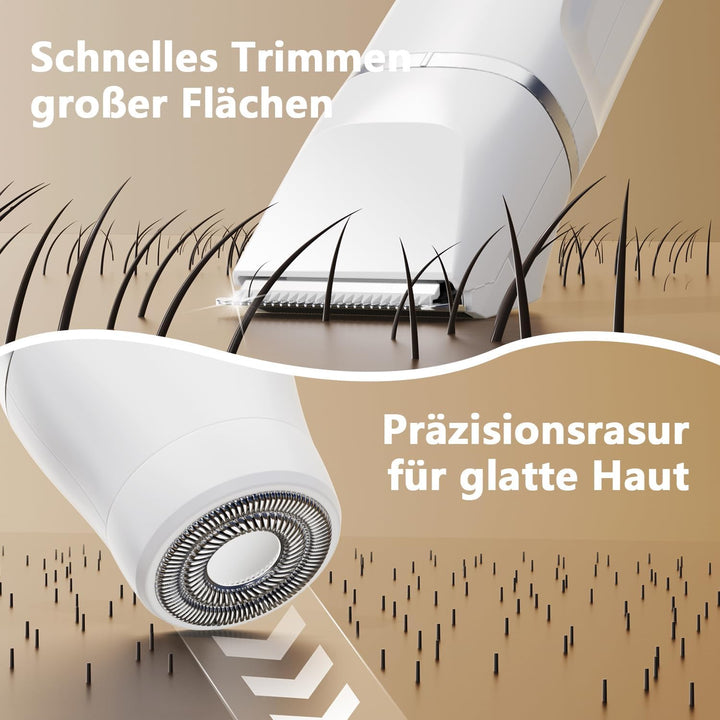 Intimrasierer für Frauen, Rasierer Damen Intimbereich Sanft, 2 in 1 Elektrischer Damenrasierer, Biki