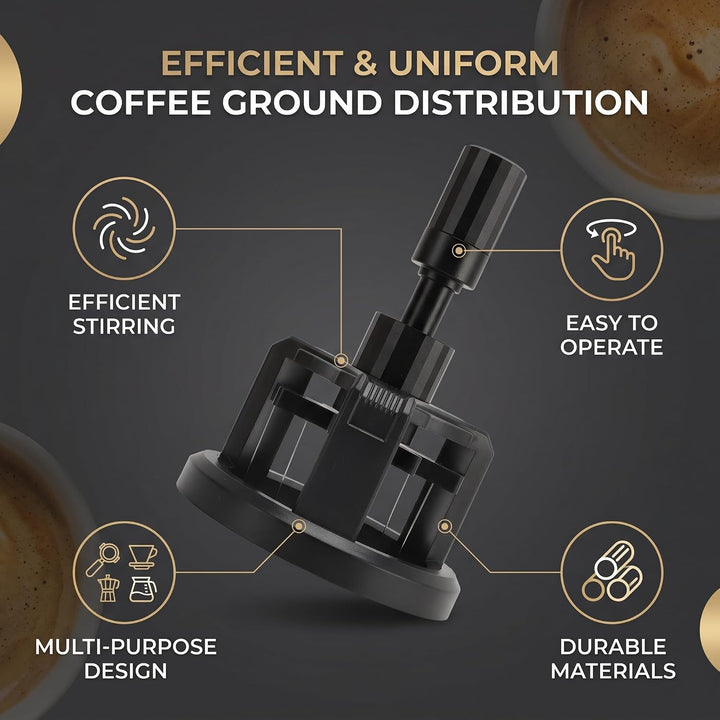 WDT Tool, Rührer-Verteilungswerkzeug, Verstellbare Nadelhöhe, Aluminiumlegierung, Edelstahl, Kaffeev