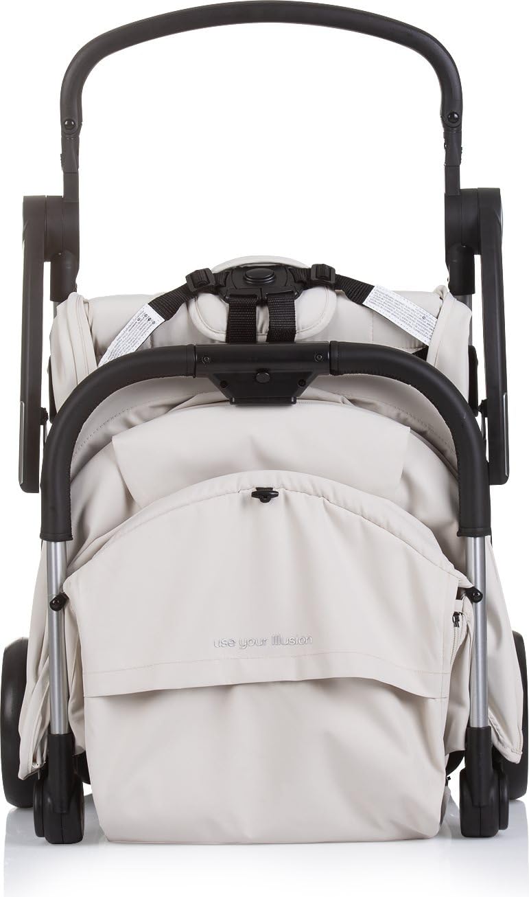 Chipolino Kinderwagen Illusion klappbar, verstellbare Fussstütze, Federung, Korb beige, beige