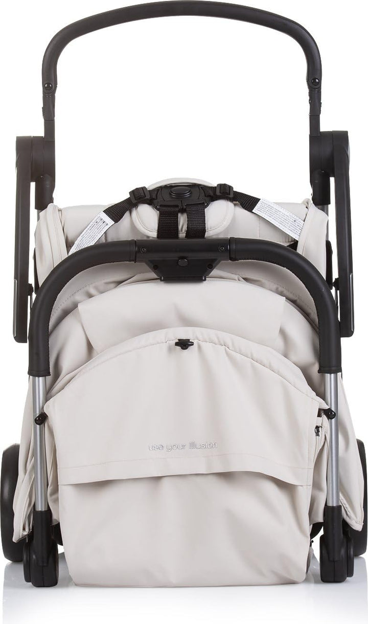 Chipolino Kinderwagen Illusion klappbar, verstellbare Fussstütze, Federung, Korb beige, beige