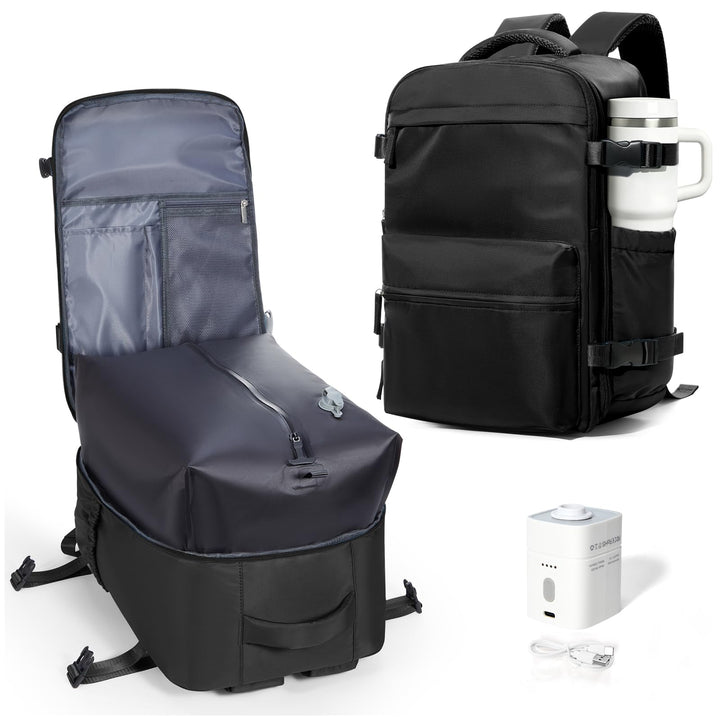 BOXSAM Vakuum Rucksack Handgepäck Airbag mit Pumpe Travel Vacuum Backpack Reisen Tagesrucksack Wasse