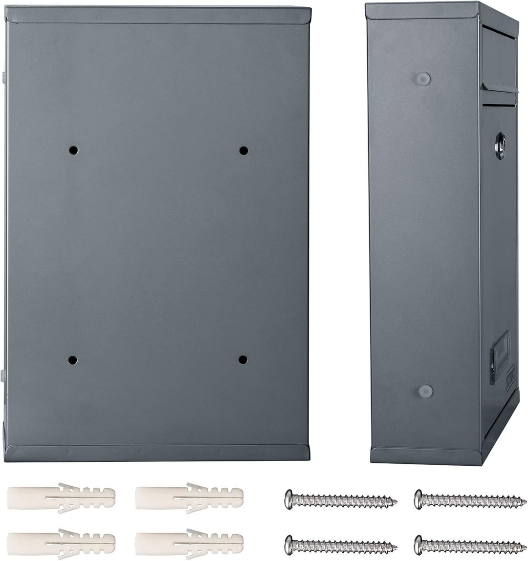 MONZANA® 6X Briefkasten Silber inkl. 2 Schlüssel Namensschild abschliessbar Mailbox Briefkastenanlag