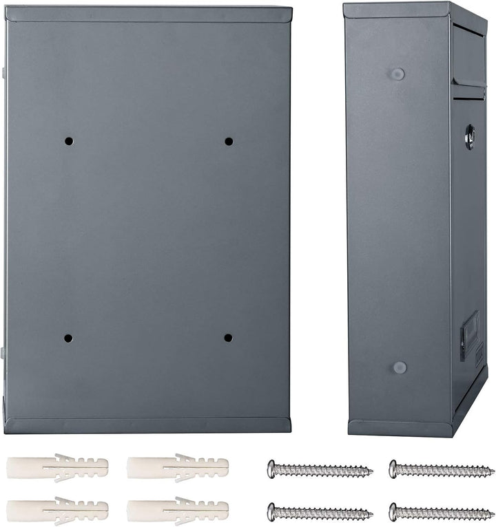 MONZANA® 6X Briefkasten Silber inkl. 2 Schlüssel Namensschild abschliessbar Mailbox Briefkastenanlag