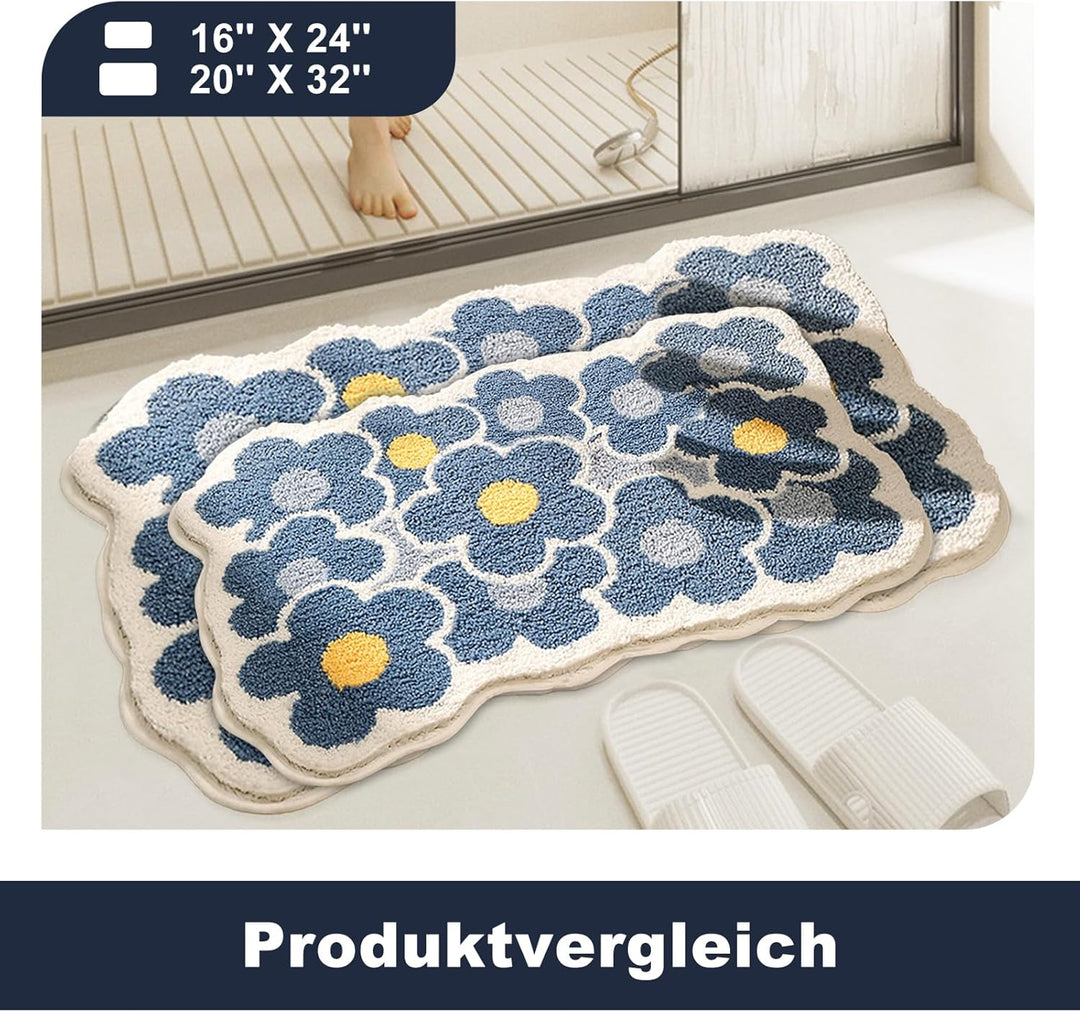 Yanen Badezimmerteppiche, extra weiche, saugfähige Mikrofaser-Duschmatten, rutschfeste, Dicke Plüsch