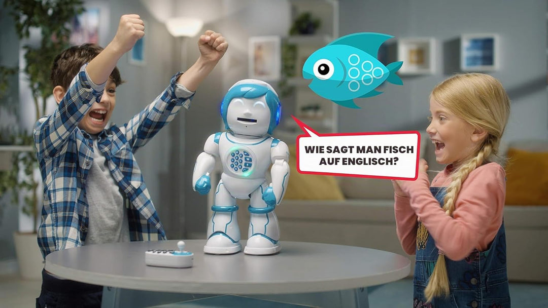 Lexibook ROB90FR Powerman Kid Lernroboter zweisprachig, Französisch und Englisch, mit Fernbedienung