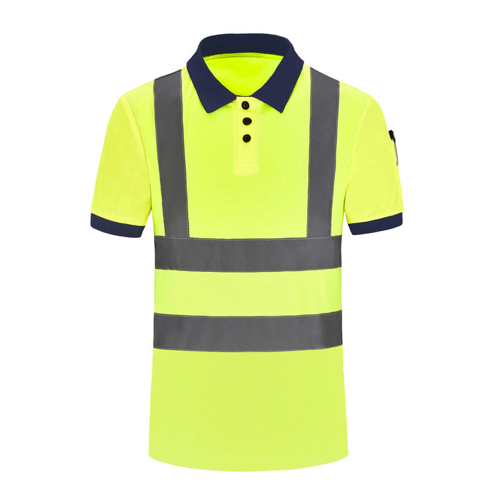 Warnschutz Polo T-Shirt Warnschutzshirt Warnshirt Warnschutz Arbeitskleidung 7 Farben S Kurzarm-gelb