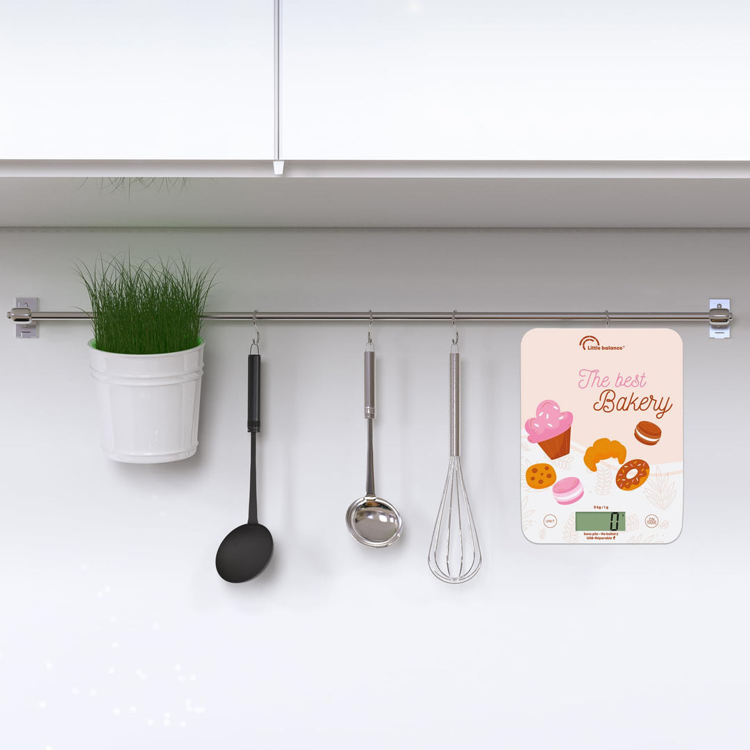 LITTLE BALANCE Bakery 8717 Slim Bakery USB-R Küchenwaage ohne Batterie, wiederaufladbar, USB, repari
