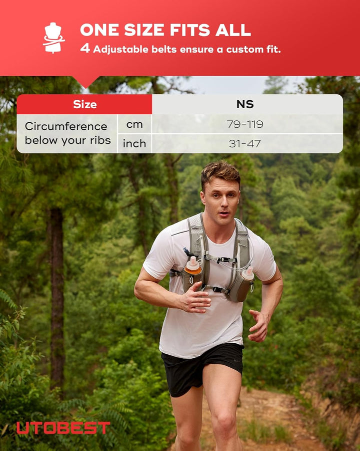 UTOBEST Trinkrucksack 5L, Laufweste, Herren Damen Ultraleicht Laufrucksack für Laufen, Marathon, Jog