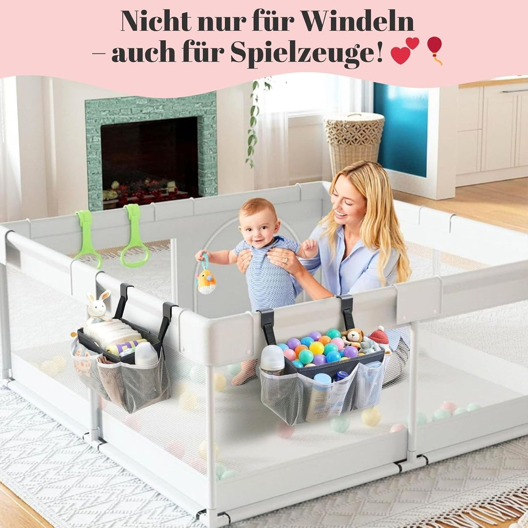 Windel-Organizer zum Aufhängen, mit grossem Fassungsvermögen, für 50+ Windeln, waschbarer Stoff mit