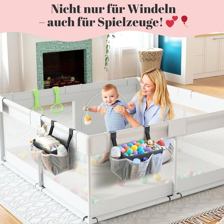 Windel-Organizer zum Aufhängen, mit grossem Fassungsvermögen, für 50+ Windeln, waschbarer Stoff mit