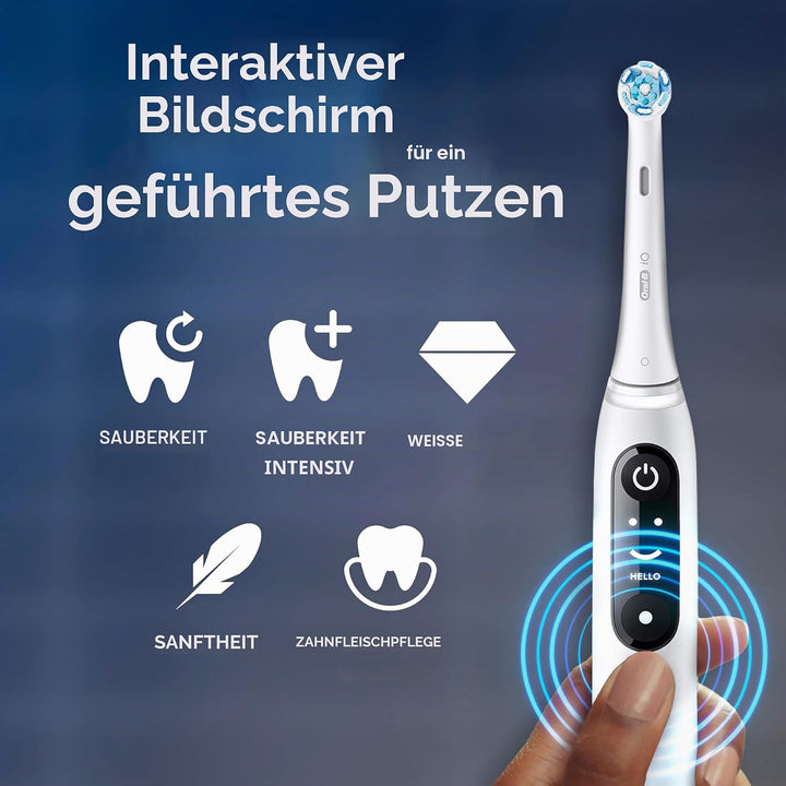 Oral-B iO 6N Elektrische Zahnbürste, Weiss, Reiseetui