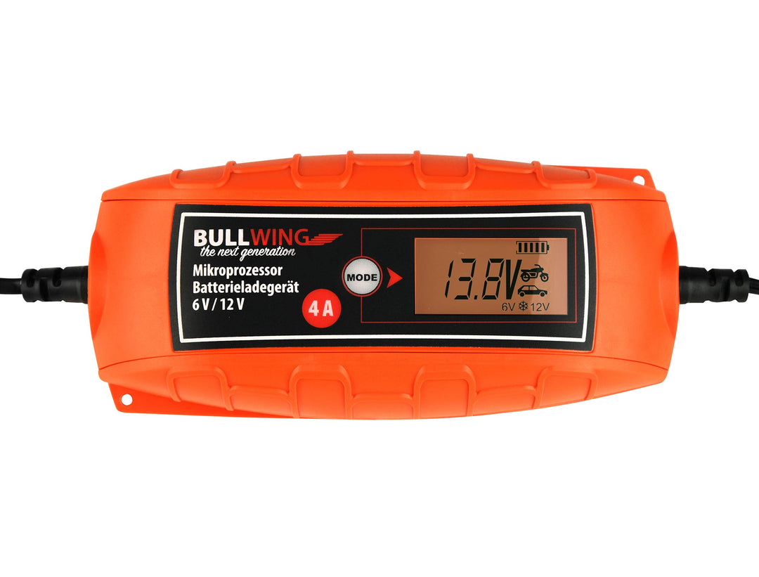 Bullwing Batterieladegerät KFZ Auto Motorrad Mikroprozessor 6/12V 4A Vollautomatisches Batterie Lade