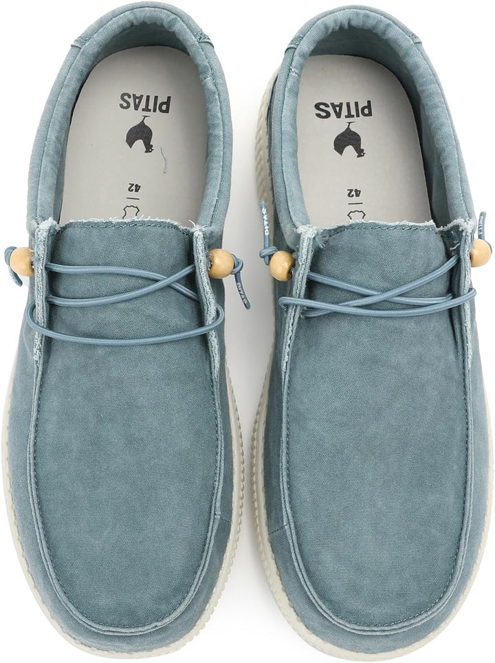 WALK IN PITAS | WP150 WALLABI Washed | Herren Mokassins | Flache Slipper für Männer | Slip on Loafer