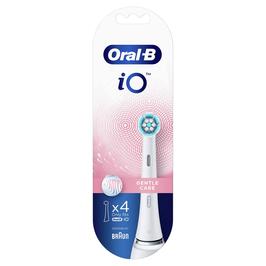 Oral-B iO Gentle Care Zahnbürstenspitzen, Packung mit 4 Stück Weiss, Weiss