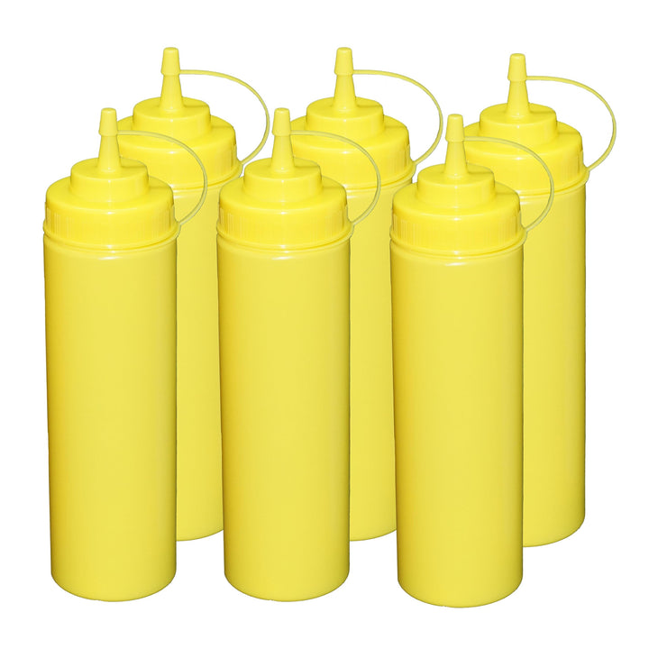 6 Stück gelbe Quetschflaschen 0,76Liter Dosierflasche Spenderflasche Dressingflasche QFG-6/76, QFG-6