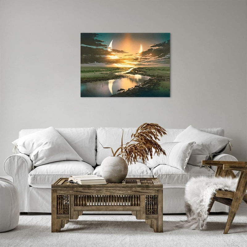 ARTTOR Bilder auf Leinwand natur natur Leinwandbild mit Rahmen 70x50cm Wandbilder Dekoration Wohnzim