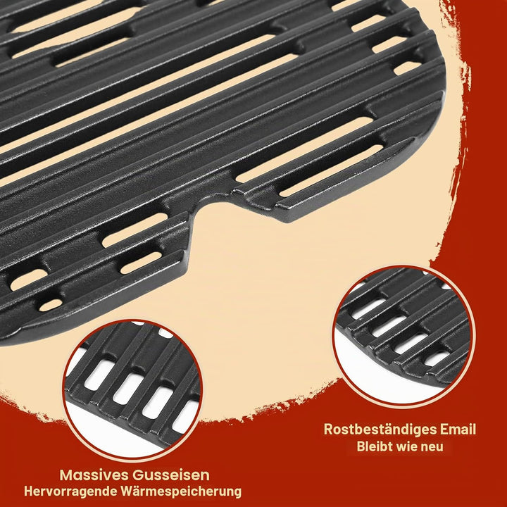 Denmay 28,5 x 43cm Gusseisen Grillrost für Weber Lumin Compact Outdoor Grills, Gusseisen rost Ersatz