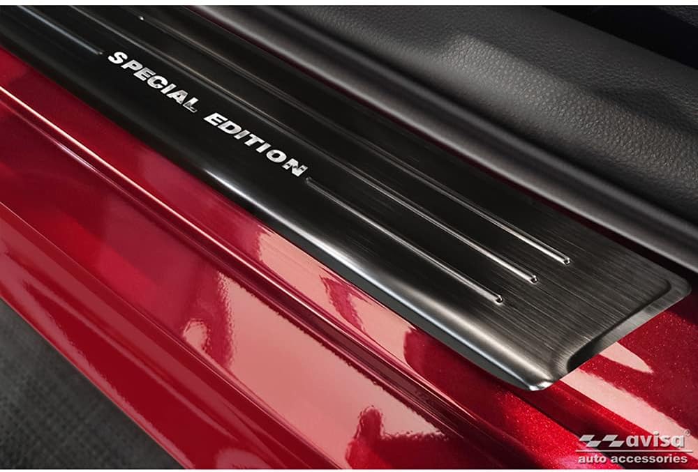 Avisa Black INOX Door sill Protectors Compatible with Toyota Yaris 2020- excl. GR - 'Special Edition
