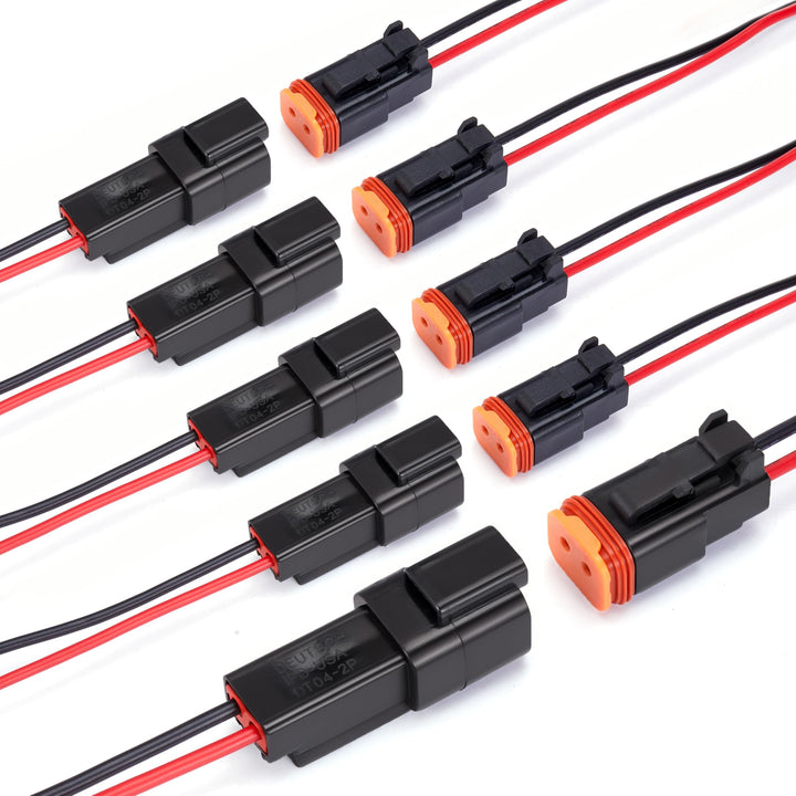 WOODGUILIN 2 Pin DT Stecker Wasserdicht 2 Draht Stecker Automotive Elektrischer Stecker Männlich Wei