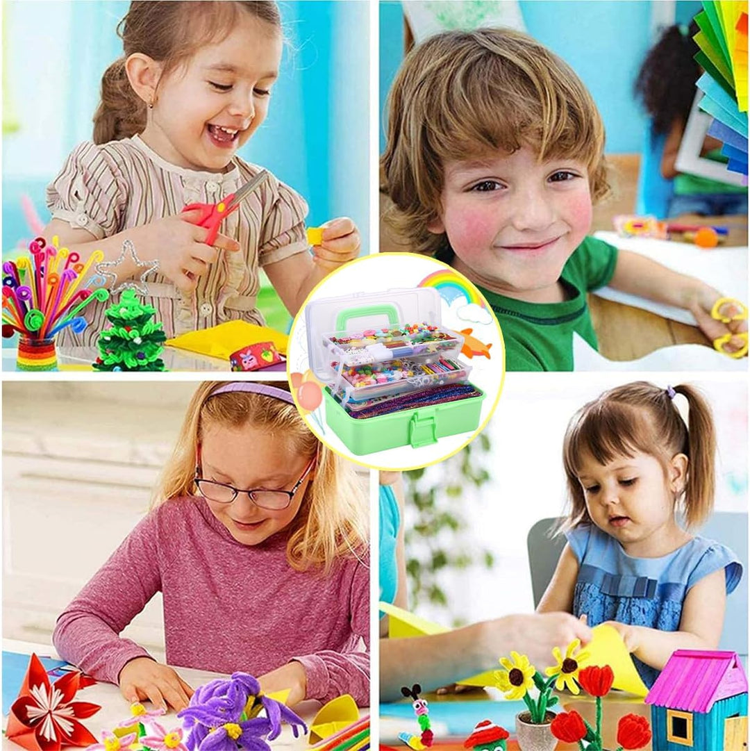 Gutenguy Bastelset Kinder, 3000+Pcs Bastelkoffer Bastelbedarf Material Set, Grosse Bastelbox Geschen