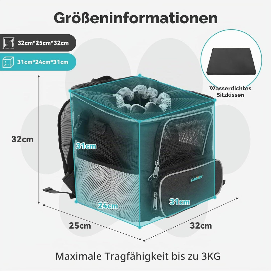 Hundefahrradkorb bis 3KG mit Lenkeradapter Φ53mm, Hundekorb Fahrrad Vorne Rucksack Schultertasche Au