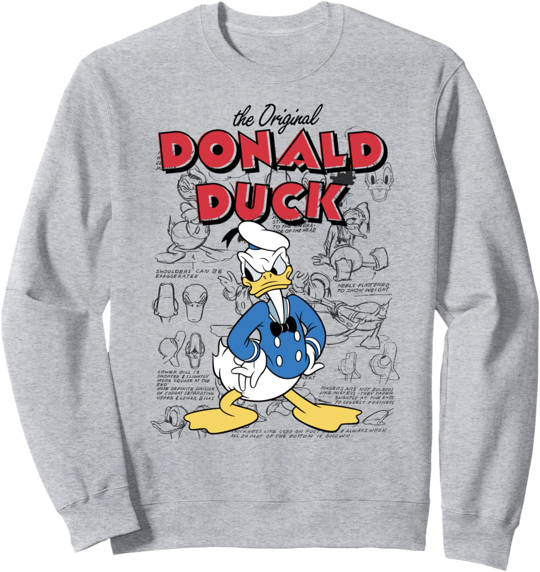 Disney Donald Duck Original Donald How To Draw Background Sweatshirt