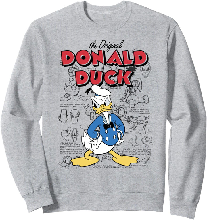 Disney Donald Duck Original Donald How To Draw Background Sweatshirt