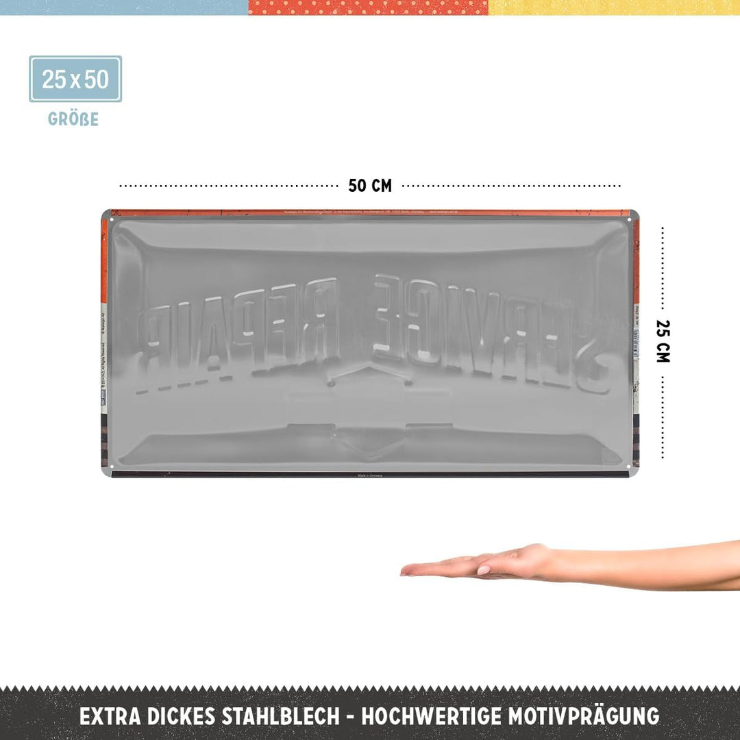 Nostalgic-Art Retro Blechschild, 25 x 50 cm, Harley-Davidson Service & Repair – Geschenk-Idee für Bi