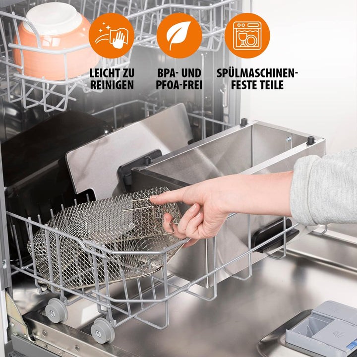 Tristar Fritteuse – 3 L, 2000 Watt, Thermostat, Emaille -Behälter, Kühlzone, FR-6946, Grau Ohne Sich