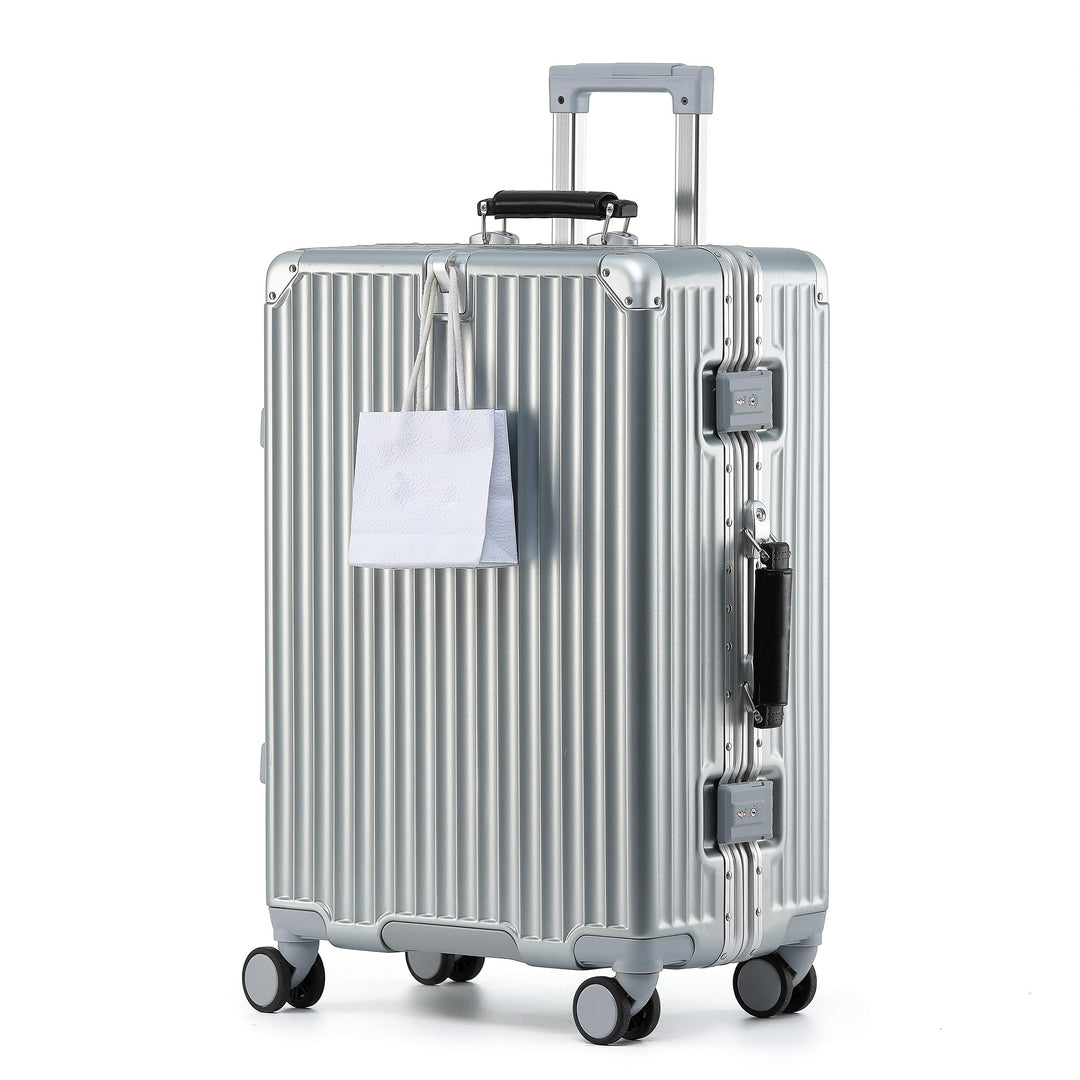 Aoliwei Aluminium-Rahmen Reisekoffer M (64cm) – Premium Hartschalen-Trolley für 4-6 Tage Reisen, mit