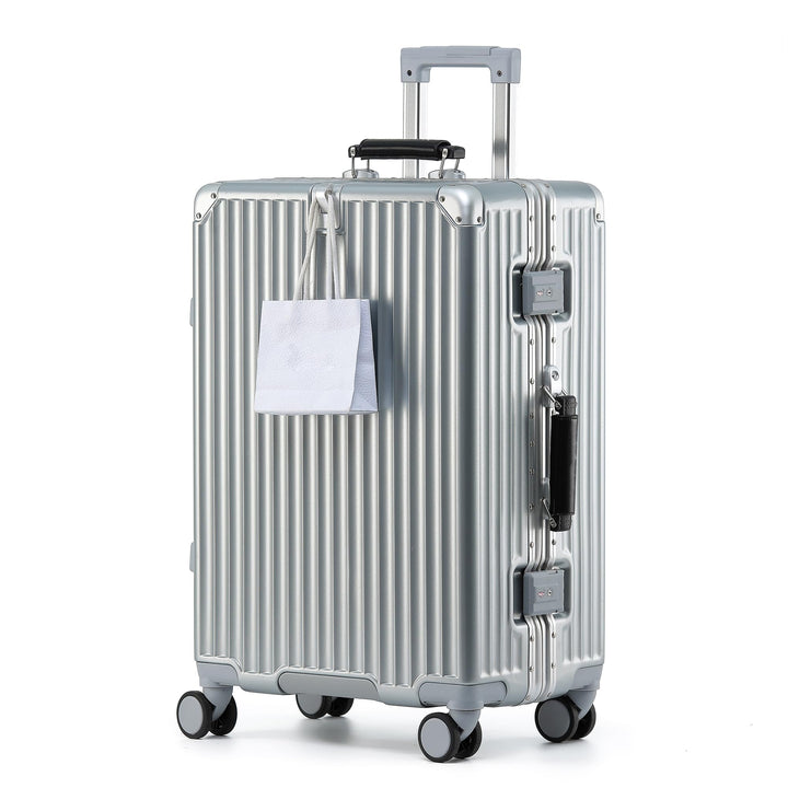 Aoliwei Aluminium-Rahmen Reisekoffer M (64cm) – Premium Hartschalen-Trolley für 4-6 Tage Reisen, mit