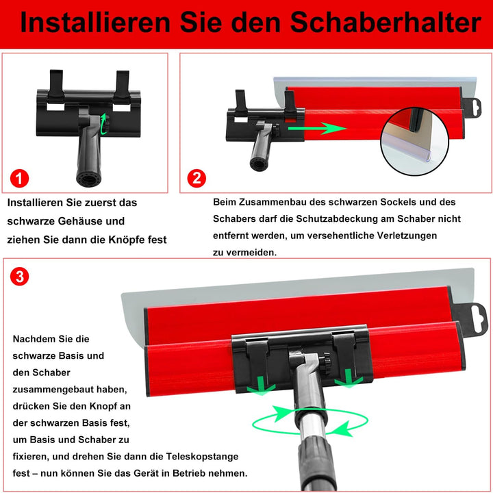 Flächenspachtel Set,(25cm, 40cm, 60cm) spachtel werkzeug und 0.76 m bis 1.6 m Verlängerungsgriff Pol