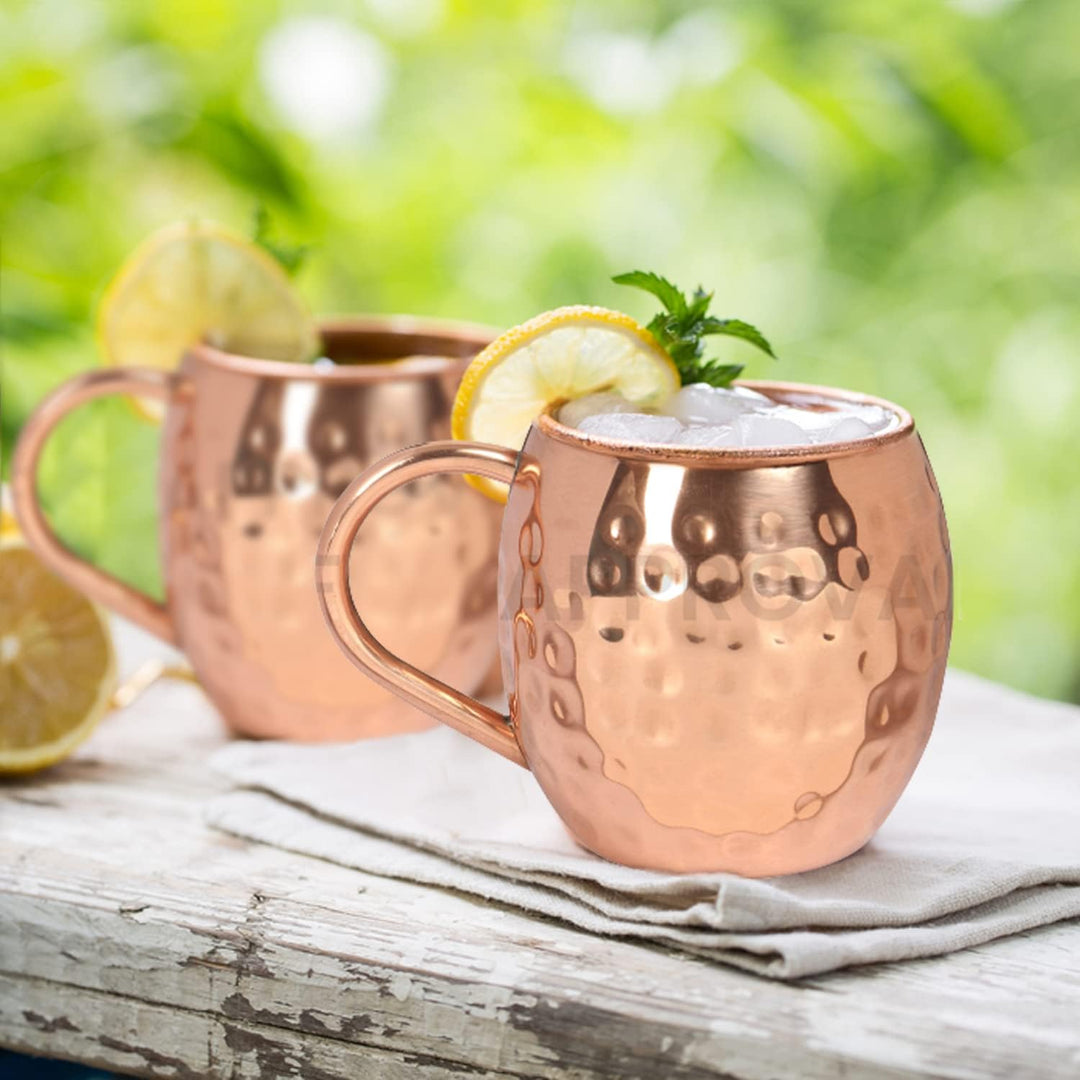 Zap Impex Moscow Mule Kupferbecher – Set mit 6 Stück – 100% handgefertigte, lebensmittelechte Becher