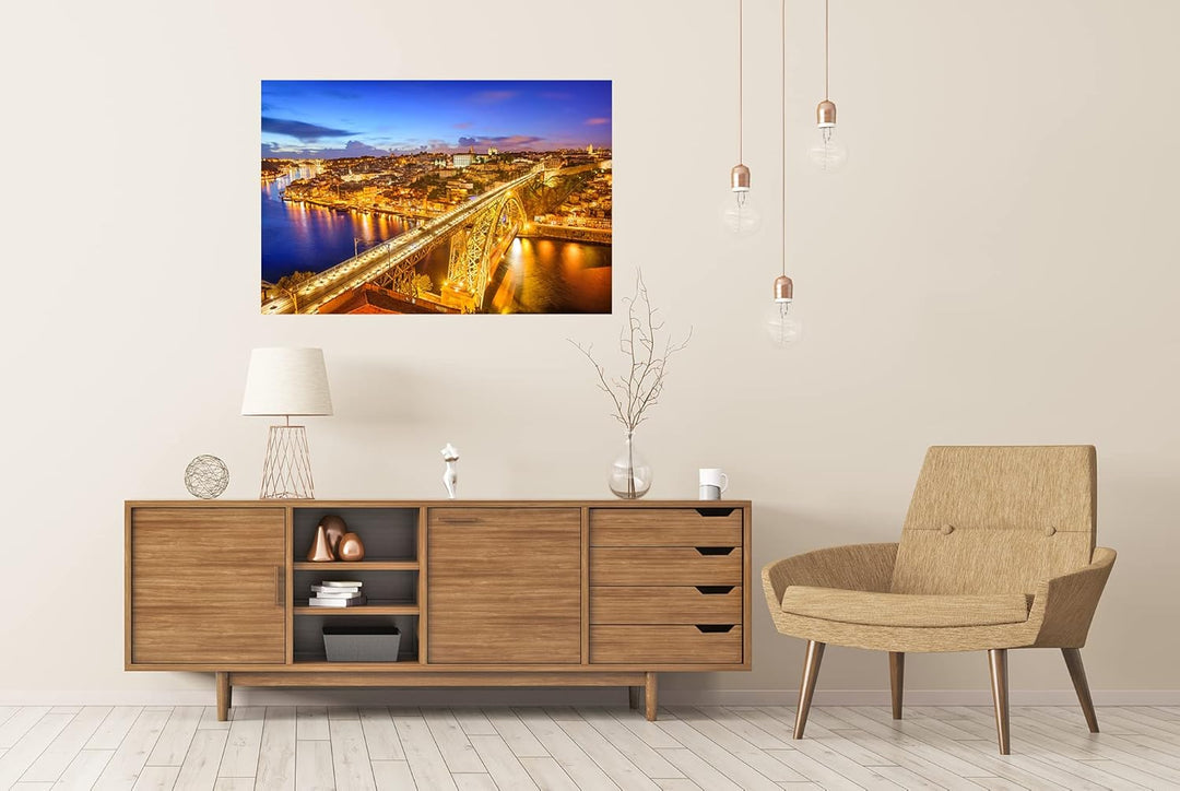 islandburner XXL Bild Poster Porto Portugal Skyline Über Demfluss Douro Premium Bilder Fotodruck Pos