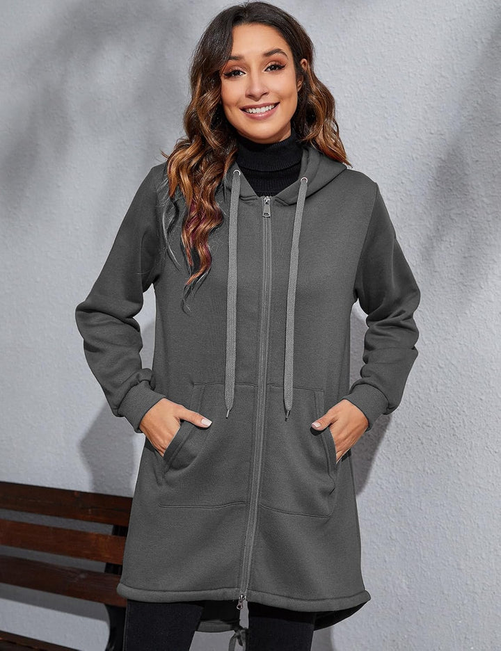 CMTOP Damen Sweatjacke Hoodie Kapuzenpullover mit Zipper Sweatshirt Jacke Langarm Pullover Kapuzenpu