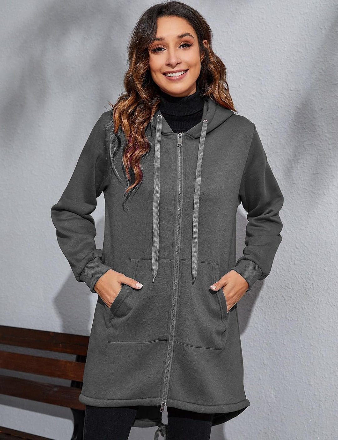 CMTOP Damen Sweatjacke Hoodie Kapuzenpullover mit Zipper Sweatshirt Jacke Langarm Pullover Kapuzenpu