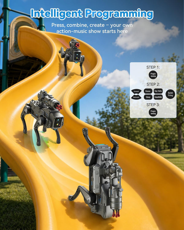 SIMREX Roboter Hund für Kinder, Interaktiver STEM Spielzeug, RC Robot