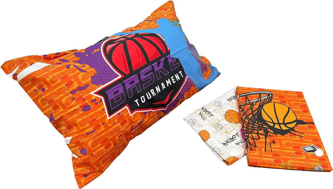 Hermet Basket | Bettwäsche-Set für Einzelbett, Basketball, 100% Baumwolle
